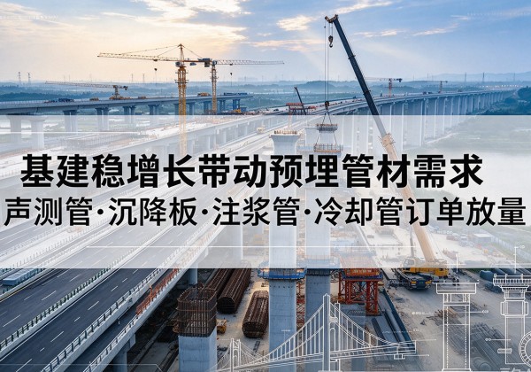 贡井基建稳增长带动预埋监测管材需求，声测管、沉降板、注浆管订单持续放量