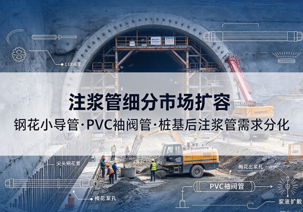 贡井注浆管细分市场扩容，隧道钢花小导管、PVC 袖阀管、桩基后注浆管需求分化